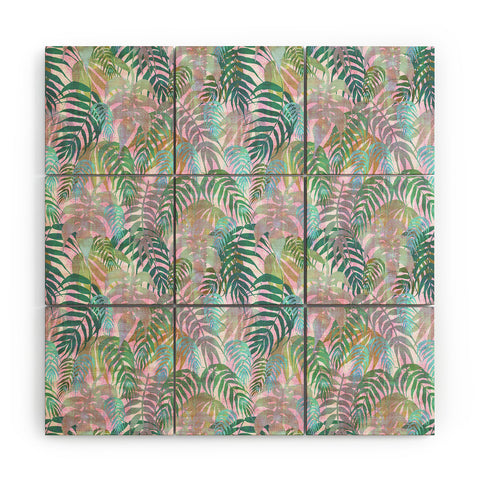 Schatzi Brown Lost in the Jungle pink green Wood Wall Mural