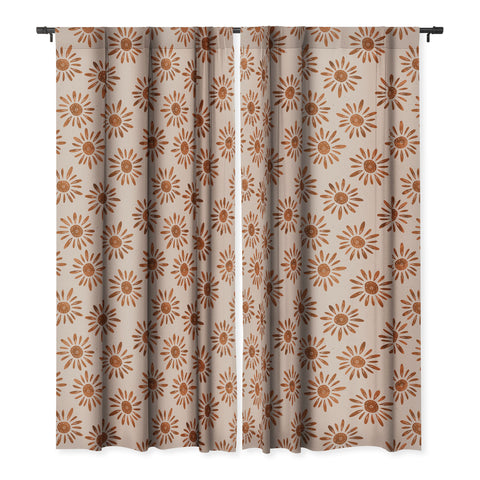 Schatzi Brown Lotta Floral Beige Blackout Window Curtain