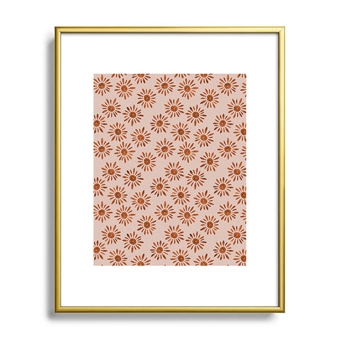 Schatzi Brown Lotta Floral Beige Metal Framed Art Print