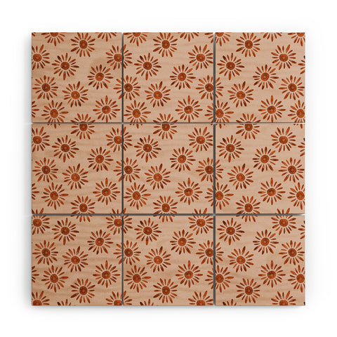Schatzi Brown Lotta Floral Beige Wood Wall Mural