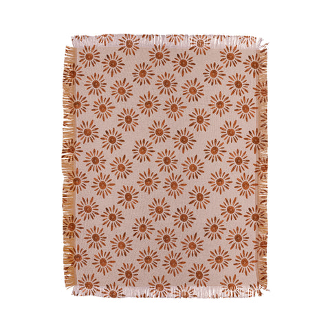 Schatzi Brown Lotta Floral Beige Throw Blanket