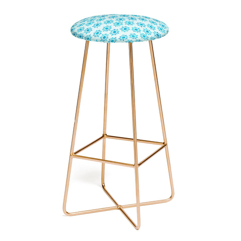 Schatzi Brown Lotta Floral Light Aqua Bar Stool