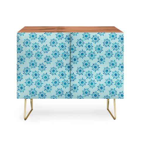Schatzi Brown Lotta Floral Light Aqua Credenza