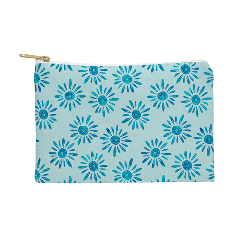 Schatzi Brown Lotta Floral Light Aqua Pouch
