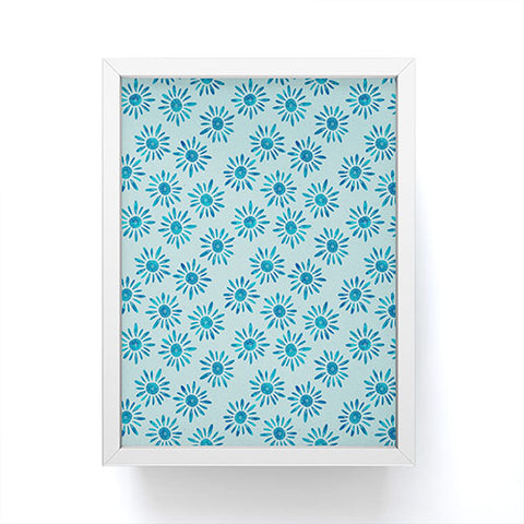 Schatzi Brown Lotta Floral Light Aqua Framed Mini Art Print
