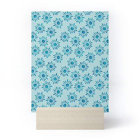 Schatzi Brown Lotta Floral Light Aqua Mini Art Print