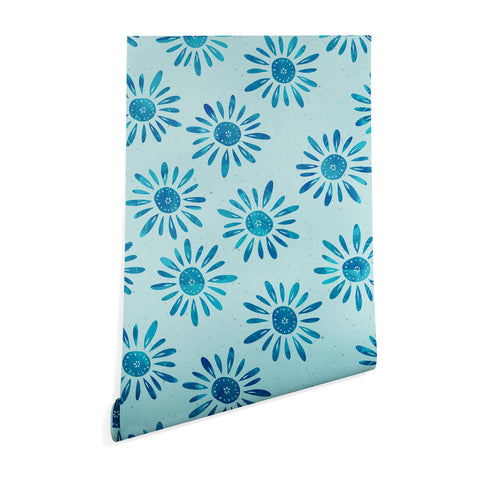 Schatzi Brown Lotta Floral Light Aqua Wallpaper