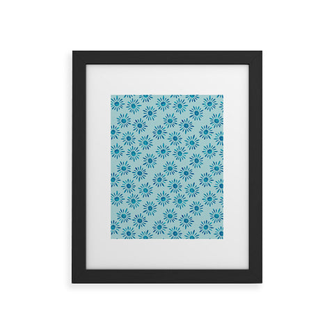 Schatzi Brown Lotta Floral Light Aqua Framed Art Print