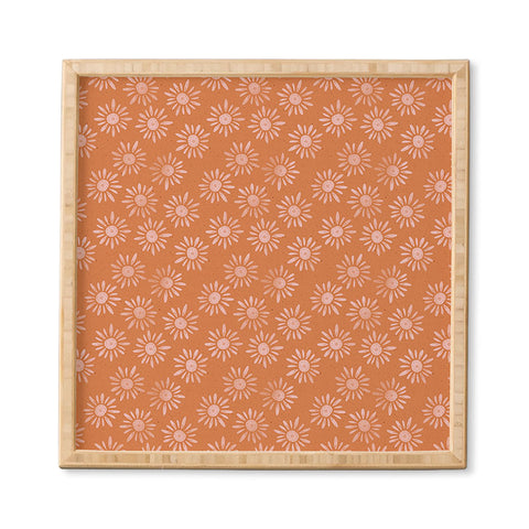 Schatzi Brown Lotta Floral Orange Framed Wall Art