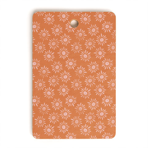 Schatzi Brown Lotta Floral Orange Cutting Board Rectangle