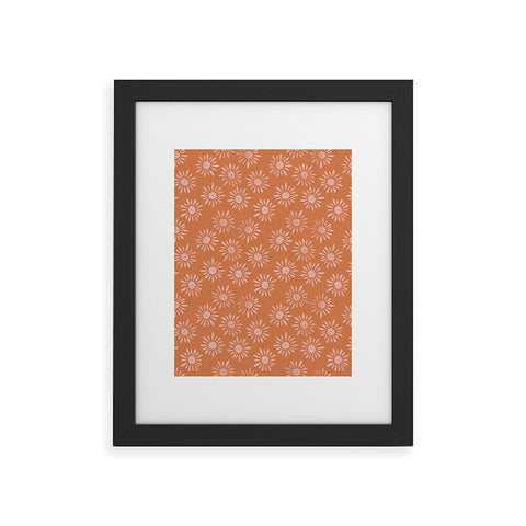 Schatzi Brown Lotta Floral Orange Framed Art Print