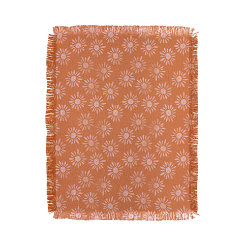 Schatzi Brown Lotta Floral Orange Throw Blanket
