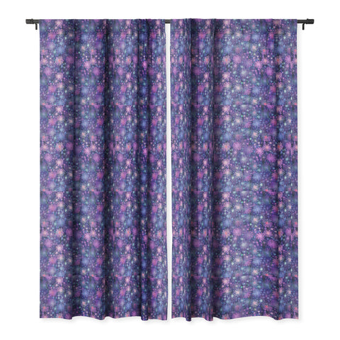 Schatzi Brown Love Floral Purple Blackout Window Curtain