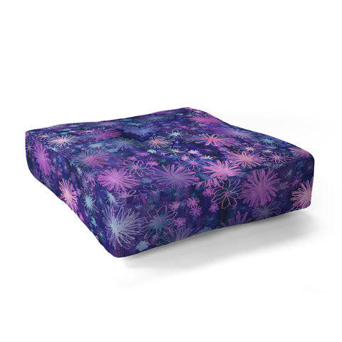 Schatzi Brown Love Floral Purple Floor Pillow Square