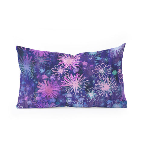 Schatzi Brown Love Floral Purple Oblong Throw Pillow