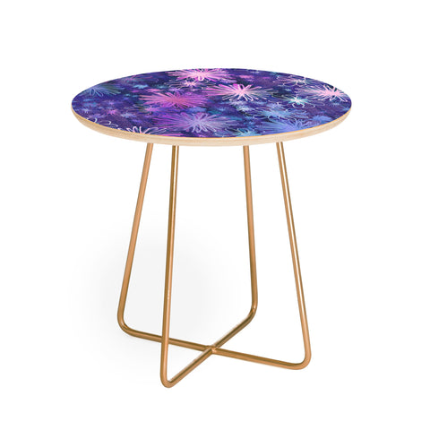 Schatzi Brown Love Floral Purple Round Side Table