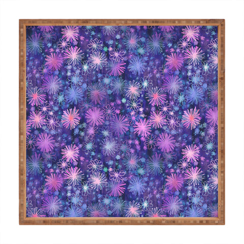 Schatzi Brown Love Floral Purple Square Tray