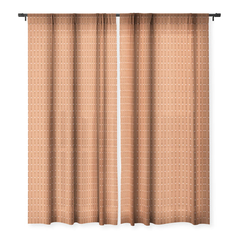 Schatzi Brown Love Triangle I Orange Sheer Window Curtain