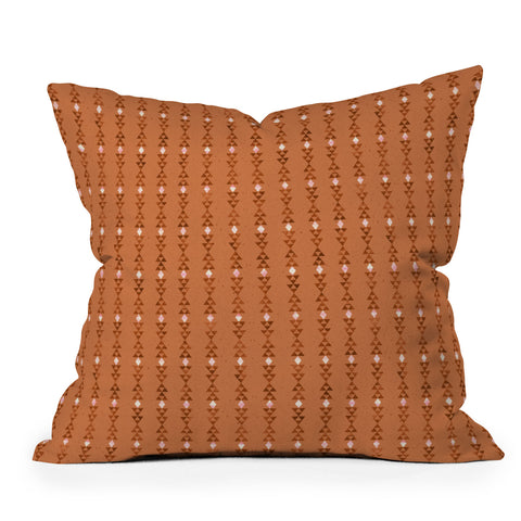 Schatzi Brown Love Triangle I Orange Outdoor Throw Pillow