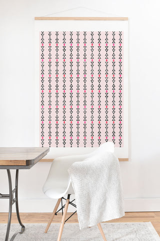 Schatzi Brown Love Triangle I Pink Art Print And Hanger