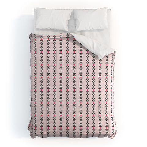 Schatzi Brown Love Triangle I Pink Comforter