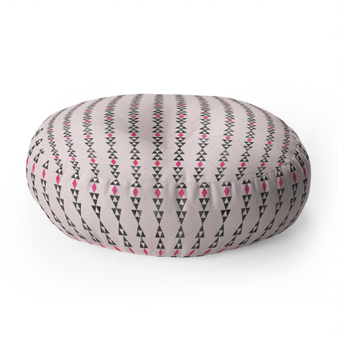 Schatzi Brown Love Triangle I Pink Floor Pillow Round