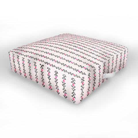 Schatzi Brown Love Triangle I Pink Outdoor Floor Cushion
