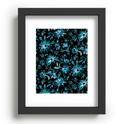 Schatzi Brown Lovely Floral Black Turquoise Recessed Framing Rectangle