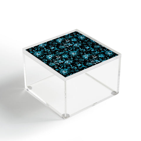 Schatzi Brown Lovely Floral Black Turquoise Acrylic Box