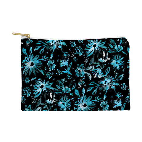 Schatzi Brown Lovely Floral Black Turquoise Pouch