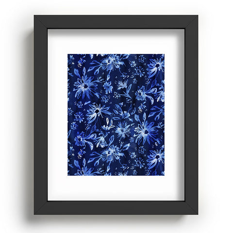 Schatzi Brown Lovely Floral Dark Blue Recessed Framing Rectangle