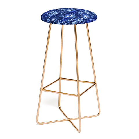 Schatzi Brown Lovely Floral Dark Blue Bar Stool