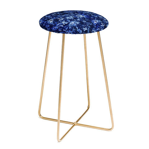 Schatzi Brown Lovely Floral Dark Blue Counter Stool