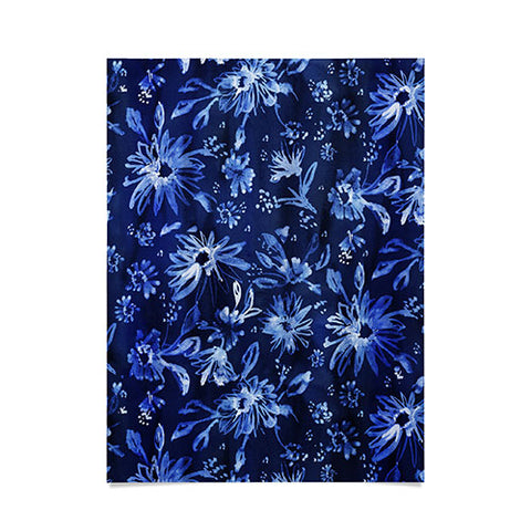 Schatzi Brown Lovely Floral Dark Blue Poster