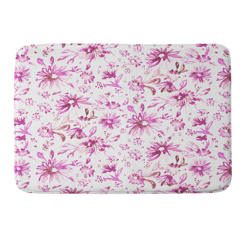 Schatzi Brown Lovely Floral Pink Memory Foam Bath Mat