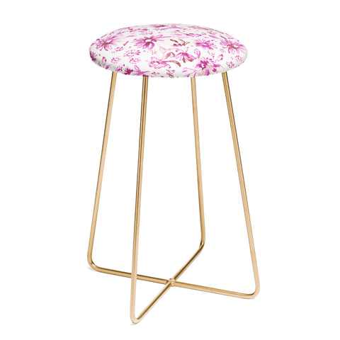 Schatzi Brown Lovely Floral Pink Counter Stool