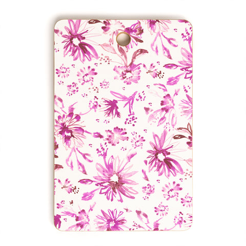 Schatzi Brown Lovely Floral Pink Cutting Board Rectangle