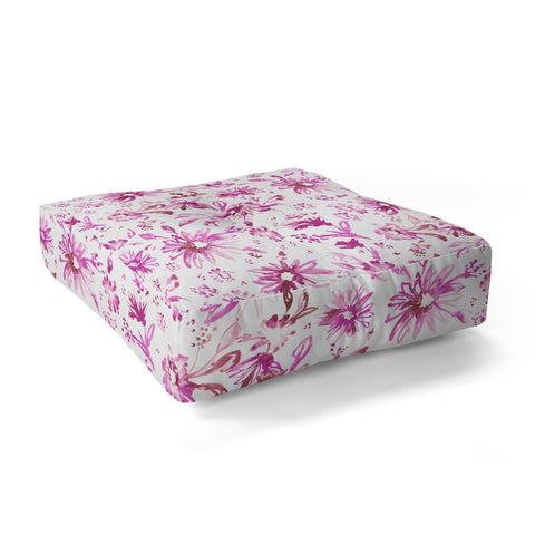 Schatzi Brown Lovely Floral Pink Floor Pillow Square