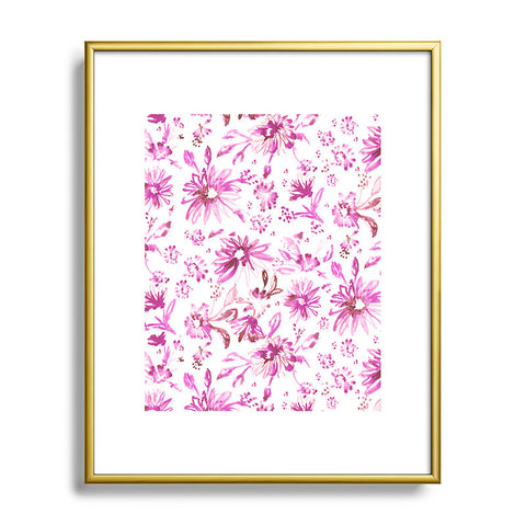 Schatzi Brown Lovely Floral Pink Metal Framed Art Print