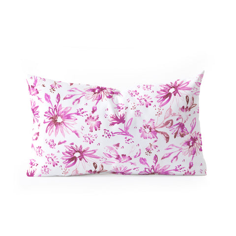 Schatzi Brown Lovely Floral Pink Oblong Throw Pillow