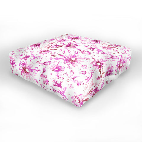 Schatzi Brown Lovely Floral Pink Outdoor Floor Cushion