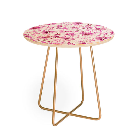 Schatzi Brown Lovely Floral Pink Round Side Table
