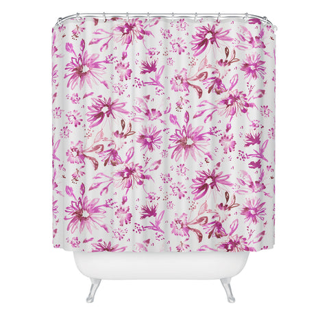 Schatzi Brown Lovely Floral Pink Shower Curtain