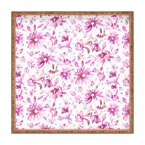 Schatzi Brown Lovely Floral Pink Square Tray