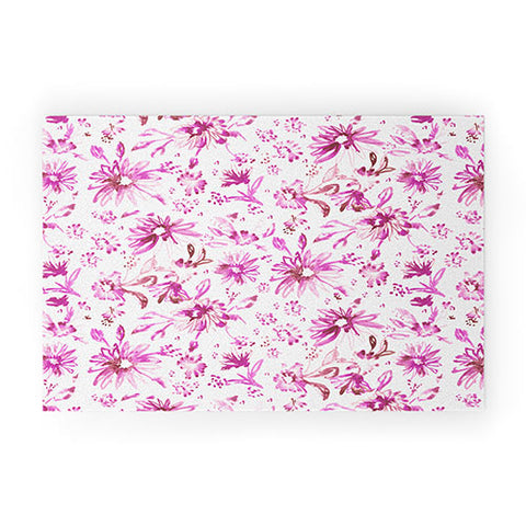 Schatzi Brown Lovely Floral Pink Welcome Mat