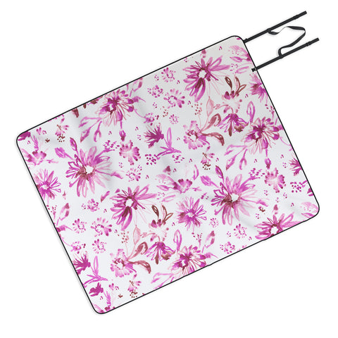 Schatzi Brown Lovely Floral Pink Picnic Blanket