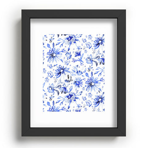 Schatzi Brown Lovely Floral White Blue Recessed Framing Rectangle