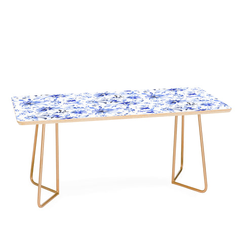 Schatzi Brown Lovely Floral White Blue Coffee Table