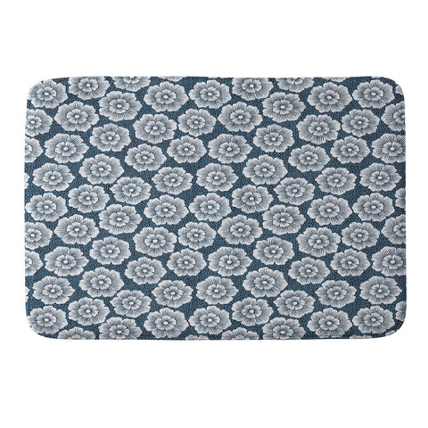 Schatzi Brown Lucy Floral Night Blue Memory Foam Bath Mat