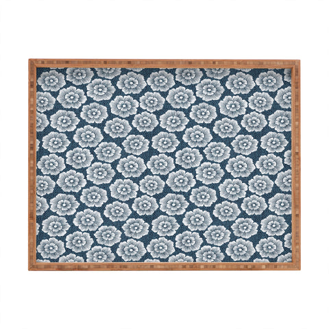 Schatzi Brown Lucy Floral Night Blue Rectangular Tray